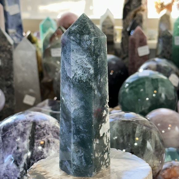 🔥SALE🔥 Moss Agate Crystal Tower! - Picture 6 of 11